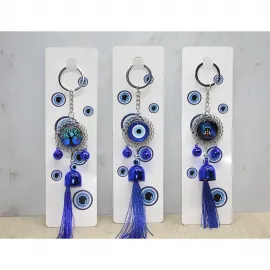 Dekoratif Metal Nazar Boncuğu Anahtarlık & Uğur Sembolleri: Şans ve Koruma Anahtarı