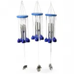 Huzur Veren Melodi: Nazar Boncuklu & Şans Temalı Metal Rüzgar Çanı | 55 cm Dekoratif Obje