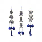 El İşçiliği Metal Nazar Boncuğu Duvar Süsü Rüzgar Çanı - Şans Getiren Dekoratif Obje