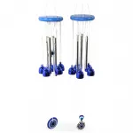 Modern Mavi Nazar Boncuklu Metal Rüzgar Çanı | Ev ve Bahçe Dekorasyonu için Uğur Getiren Rüzgar Çanı