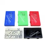 Canlı Renkli Plastik Kutulu Çift Altılı Domino Seti – 28 Parça Aile ve Seyahat Oyunu