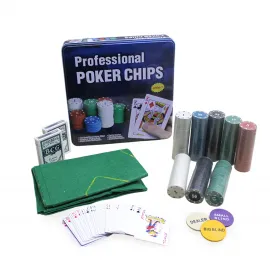 Profesyonel Metal Kutulu Poker Seti | 400 Chip, 2 Deste İskambil Kartı ve Oyun Çuhası