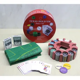 Metal Kutulu Texas Hold'em Poker Seti - 240 Profesyonel Chip ve Çift Deste İskambil Kartı