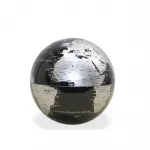 Modern Siyah Gümüş Masa Üstü Dönen Dünya Küresi | Şık Dekoratif ve Eğitici Ofis Ev Aksesuarı