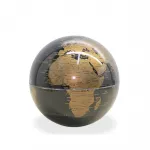 Siyah Altın Renkli Masaüstü Dönen Dünya Küre | Dekoratif Coğrafya Öğrenme Aracı