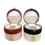 Şık Çok Katlı Aynalı Kadife Takı ve Makyaj Kutusu – Mücevher Düzenleyici Organizatör