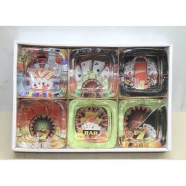 Casino Temalı Dekoratif Cam Küllük - Oyun ve Şans Severlere Özel Benzersiz Tasarım