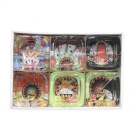 Casino Temalı Dekoratif Cam Küllük - Oyun ve Şans Severlere Özel Benzersiz Tasarım