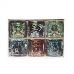 Korkunç Grim Reaper ve Kurukafa Temalı Kare Cam Küllükler - Ağır ve Şık Tasarım