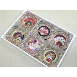 Kumar Temalı Dekoratif Cam Küllük | Rulet, İskambil ve Şans Oyunları Tasarımı