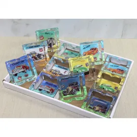 Vintage Klasik Araba Temalı Route 66 Cam Küllük | Kare Dekoratif Sigara Küllüğü