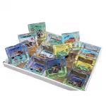 Vintage Klasik Araba Temalı Route 66 Cam Küllük | Kare Dekoratif Sigara Küllüğü