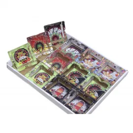 Dekoratif Casino Temalı Kare Cam Küllük – Rulet, Poker ve Slot Makinesi Desenli