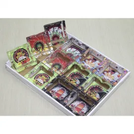 Dekoratif Casino Temalı Kare Cam Küllük – Rulet, Poker ve Slot Makinesi Desenli