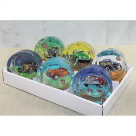 Vintage Klasik Araba Tasarımlı Route 66 Temalı Şık Dekoratif Ağır Cam Küllük