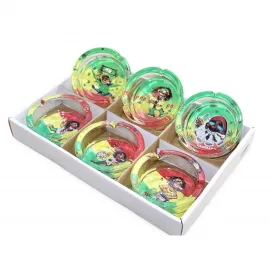 Rasta Temalı Karikatür Desenli Cam Küllük | Özel Tasarım Dekoratif Sigara Küllüğü