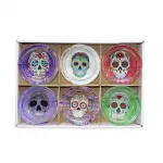 Canlı Renkli Şeker Kafatası Desenli Cam Küllük | El Yapımı Görünümlü Dekoratif Obje