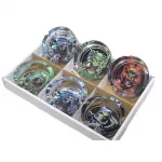 Özel Tasarım Gotik Grim Reaper ve Kuru Kafa Desenli Kalın Cam Küllük – Metalik Etkili