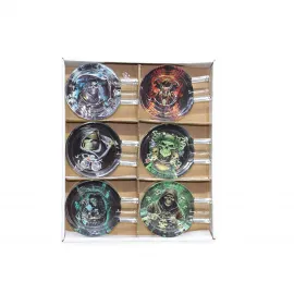 Gotik Kuru Kafa ve Ölüm Meleği Temalı Dekoratif Cam Küllük - Benzersiz Tasarım Seçenekleri