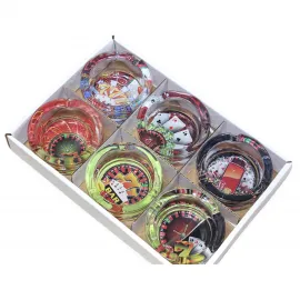 Şans Oyunları Temalı Dekoratif Cam Küllük – Ev ve Ofis için Şık Casino Desenli Küllük Seçenekleri