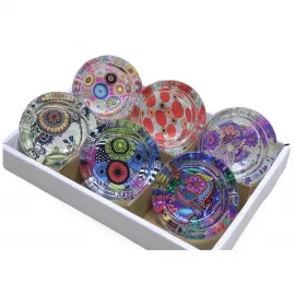 Canlı Desenli Dekoratif Cam Küllük | Ev ve Ofis için Estetik Sigara Küllüğü