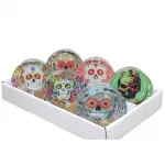 Meksika Kuru Kafa Temalı Canlı Renkli Dekoratif Cam Küllük – Estetik ve Dayanıklı Ev Aksesuarı