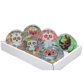 Meksika Kuru Kafa Temalı Canlı Renkli Dekoratif Cam Küllük – Estetik ve Dayanıklı Ev Aksesuarı