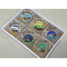 Vintage Klasik Otomobil Tasarımlı Sağlam Cam Küllük | Retro Temalı Dekoratif Küllük