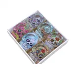 Rengarenk Şeker Kurukafa Temalı Dekoratif Cam Küllük – Ev ve Ofis için Benzersiz Hediye