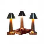 Modern Dokunmatik LED Masa Lambası | Şarjlı & Kablosuz Metal Dekoratif Kısılabilir Ambiyans Lambası