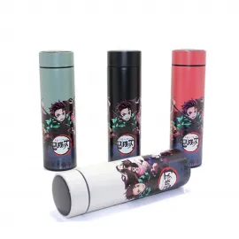 Demon Slayer Tanjiro Anime Baskılı Digital Göstergeli Paslanmaz Çelik Termos 500 ml