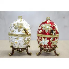 Zarif Swaroski Taşlı Dekoratif Yumurta Biblo: El Yapımı Kristal Detaylı Özel Tasarım Hediye