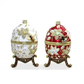 Zarif Swaroski Taşlı Dekoratif Yumurta Biblo: El Yapımı Kristal Detaylı Özel Tasarım Hediye