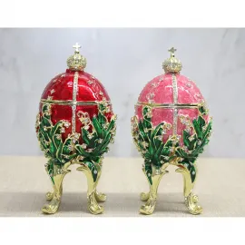 Lüks Swaroski Esintili Kristal Taşlı Dekoratif Yumurta Biblo Kutu – El Yapımı Ev Aksesuarı