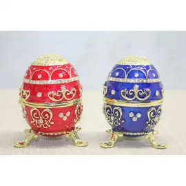 Swaroski Taşlı El Yapımı Dekoratif Yumurta Biblo | Özel Tasarım Ev Ofis Süsü