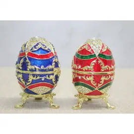 Göz Kamaştıran Swaroski Taşlı Dekoratif Yumurta Biblo Kutu: El İşçiliği Sanat Eseri