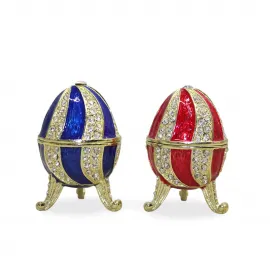 Göz Alıcı Swaroski Taşlı Dekoratif Yumurta Biblo: Şık El Yapımı Ev Figürleri