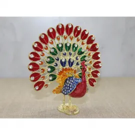 Swaroski Işıltılı Tavuskuşu Biblo | Ev ve Ofis Dekorasyonu İçin Göz Kamaştıran Figür