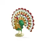 Göz Alıcı Swaroski Taşlı Dekoratif Tavuskuşu Biblo - Evinize Işıltılı Bir Dokunuş Katın