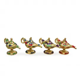 El Yapımı Mineli Metal Alaaddin Lambası Biblo | Otantik Dekoratif Ev Aksesuarı