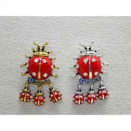 Swaroski Taşlı Uğur Böceği Magnetler | Şans ve Uğur Getiren Dekoratif Biblo Seti