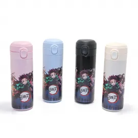 Demon Slayer Tanjiro Karakterli Paslanmaz Çelik Termos | Anime Temalı Sıcak Soğuk İçecek Şişesi