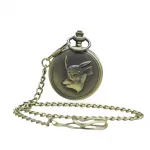 Antik Bronz Pikachu Kabartmalı Köstekli Saat | Retro Pokemon Cep Kolye Saati Hediye