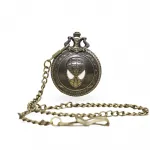 Vintage Örümcek Adam Köstekli Cep Saati - Antik Bronz Desenli Koleksiyonluk Saat