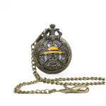 One Piece Luffy Hasır Şapka Korsan Logolu Antik Köstekli Saat Zincirli - Koleksiyonluk