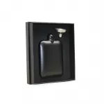 Siyah Mat Matara ve Huni Seti: Paslanmaz Çelik Şık Cep Şişesi Hediyelik Kutulu