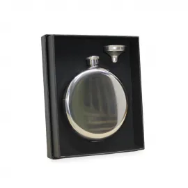 Paslanmaz Çelik Hunili Cep Matara Seti – Şık ve Taşınabilir İçki Matarası Hediye Kutusu