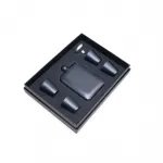 Mat Siyah Paslanmaz Çelik Matara Seti 4 Adet Shot Bardağı ve Huni ile Özel Kutuda Şık Hediye