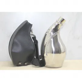 Şık Deri Kılıflı Paslanmaz Çelik Matara – Seyahat ve Hediye İçin İdeal El Matarası