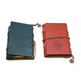 Vintage Denizci Pusulalı Tasarımlı Deri Defter – Seyahat Günlüğü ve Not Defteri